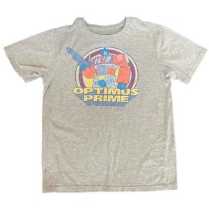 Transformers Optimus Prime Tee Shirt Boys Xl 14 Short Sleeve Gray Retro